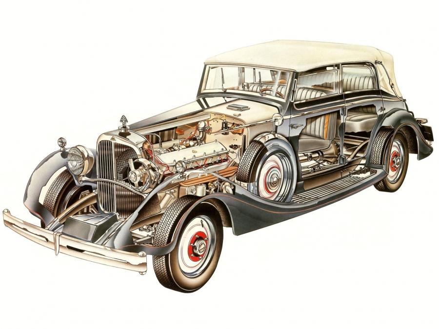 Схема Maybach Zeppelin DS8 4-Door Cabriolet 1930 года  (фото 10 из 15)